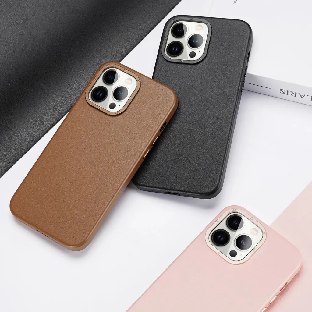 Mbështjellës Dux Ducis Grit për iPhone 14 Pro Max, eco leather, MagSafe, Kafe - 6