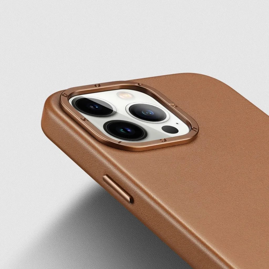 Mbështjellës Dux Ducis Grit për iPhone 14 Pro Max, eco leather, MagSafe, Kafe - 8