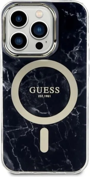 Mbështjellës Guess Marble MagSafe për iPhone 14 Pro Max 6.7", i zi - 2