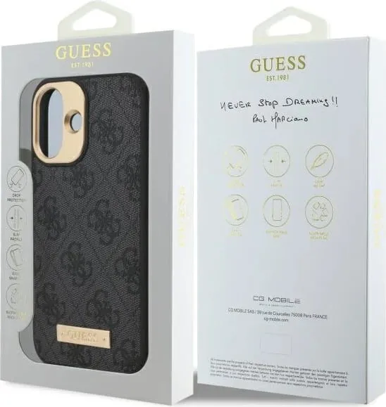 Mbështjellës Guess 4G Logo Plate MagSafe për iPhone 16, Zi - 2