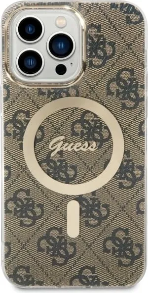Mbështjellës Guess 4G MagSafe për iPhone 14 Pro Max 6.7", kafe - 1