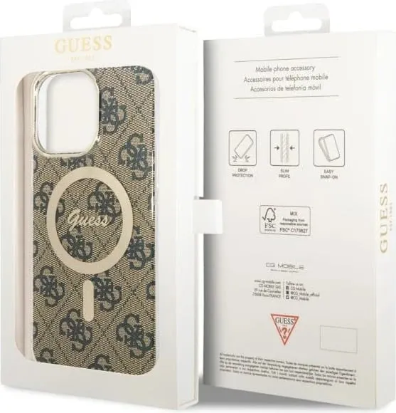 Mbështjellës Guess 4G MagSafe për iPhone 14 Pro Max 6.7", kafe - 2