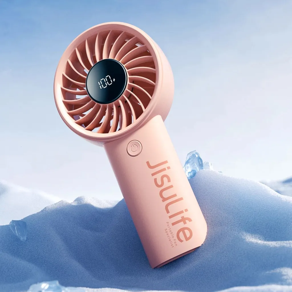 Ventilator dore Jisulife Life4, 5000mAh, USB-C, Rozë - 3
