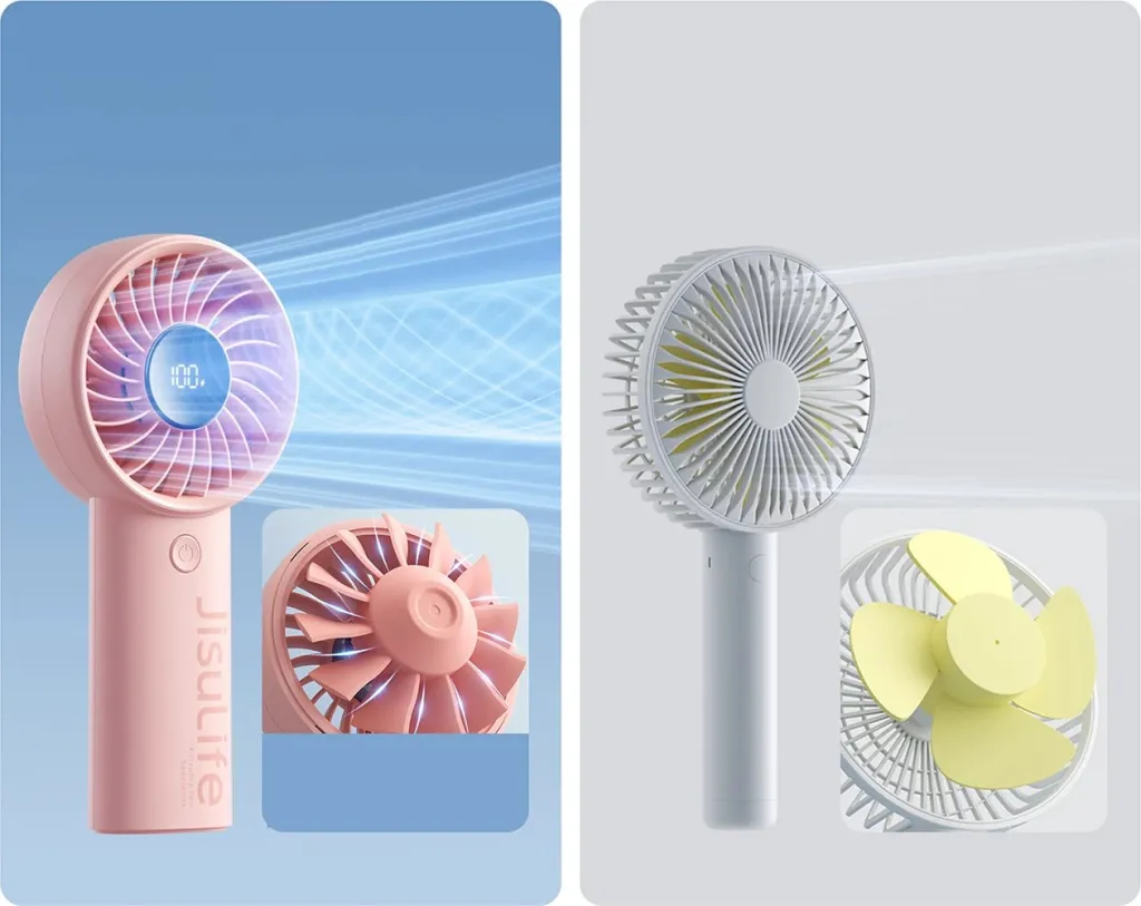Ventilator dore Jisulife Life4, 5000mAh, USB-C, Rozë - 5