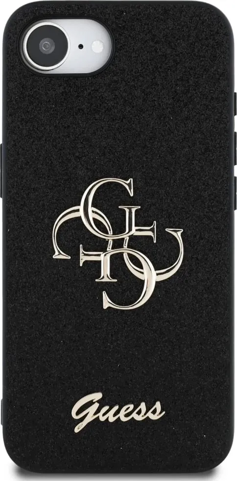 Mbështjellës Guess Fixed Glitter Big 4G për iPhone 16e, i zi - 3