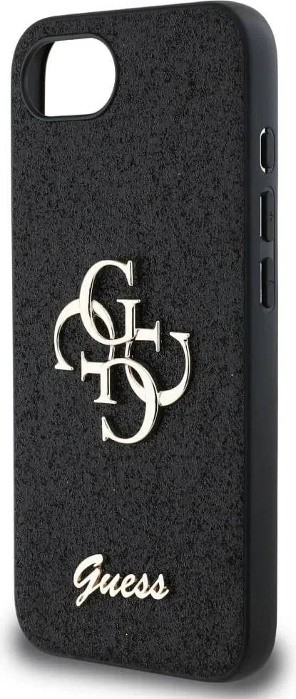 Mbështjellës Guess Fixed Glitter Big 4G për iPhone 16e, i zi - 6