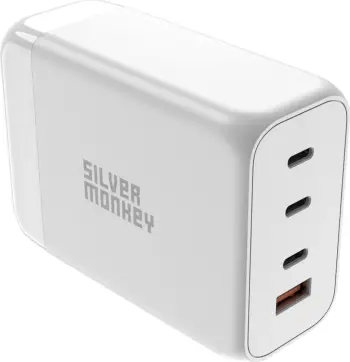 Karikues muri Silver Monkey SMA156, 200W, 3x USB-C PD, 1x USB-A QC 3.0, me kabllo të ndashme, Bardhë