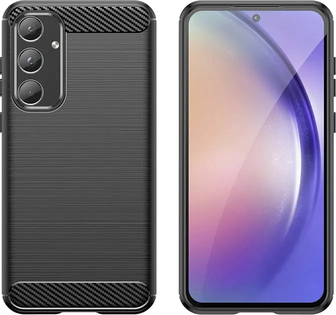 Mbështjellës Hurtel Carbon Case për Samsung Galaxy A55, i zi - 2
