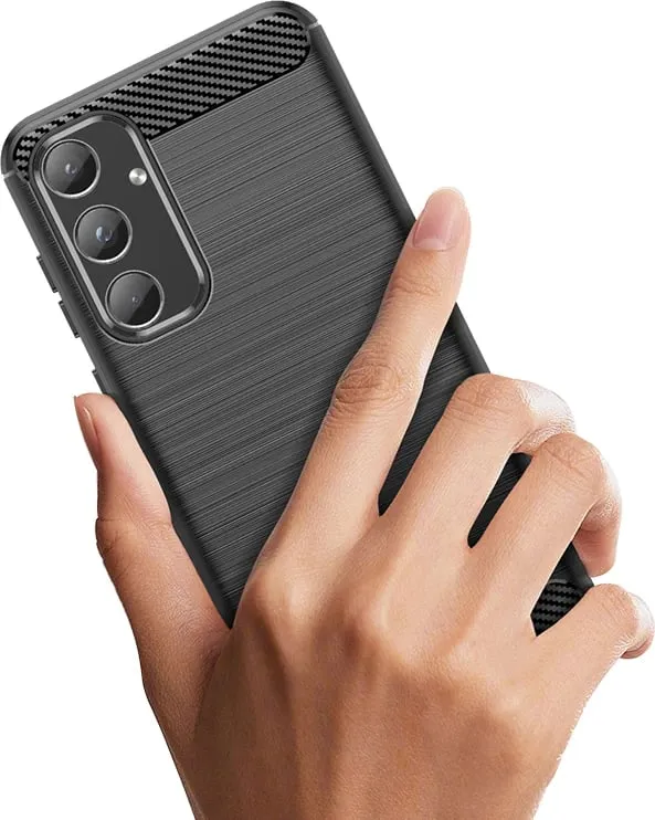 Mbështjellës Hurtel Carbon Case për Samsung Galaxy A55, i zi - 3