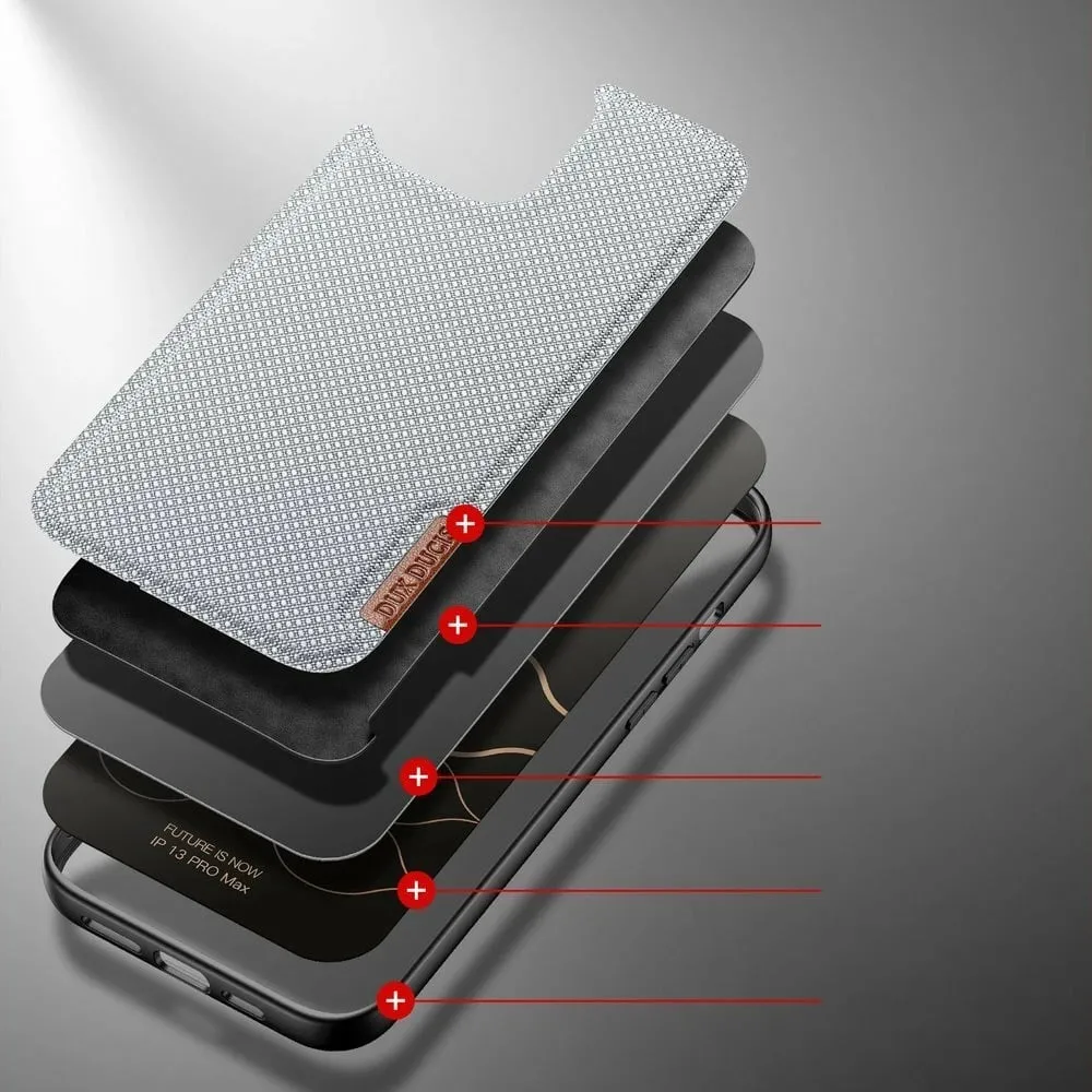 Mbështjellës Dux Ducis Fino për iPhone 13 Pro Max, najlon, Gri - 3