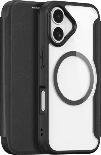 Mbështjellës Dux Ducis Skin X Pro për iPhone 17, me portofol, MagSafe, e zezë