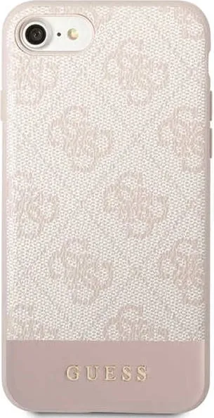 Mbështjellës Guess 4G Stripe për iPhone 7/8/SE 2020/2022, Rozë, Hardcase - 2
