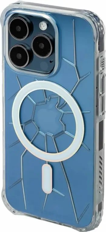 Mbështjellës Kingxbar Crack Series për iPhone 15 Pro, MagSafe, Transparent