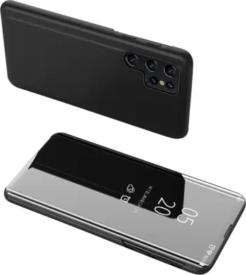 Mbështjellës Hurtel Clear View Case për Samsung Galaxy S24, me kapak, e zezë