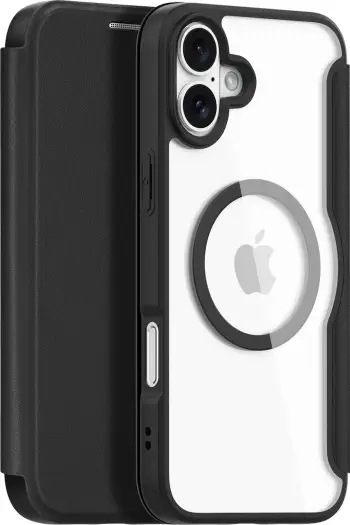 Mbështjellës Dux Ducis Skin X Pro për iPhone 16, me MagSafe, me kapak, i zi