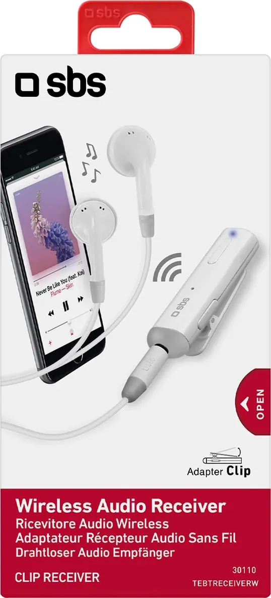 Adapter Bluetooth SBS TEBTRECEIVERW me kufje stereo, i bardhë - 3