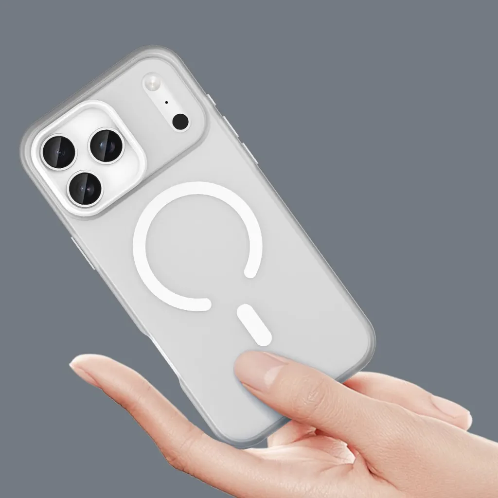 Mbështjellës Hurtel Magnetic Abrasive për iPhone 17 Pro Max, MagSafe, Bardhë mat - 5