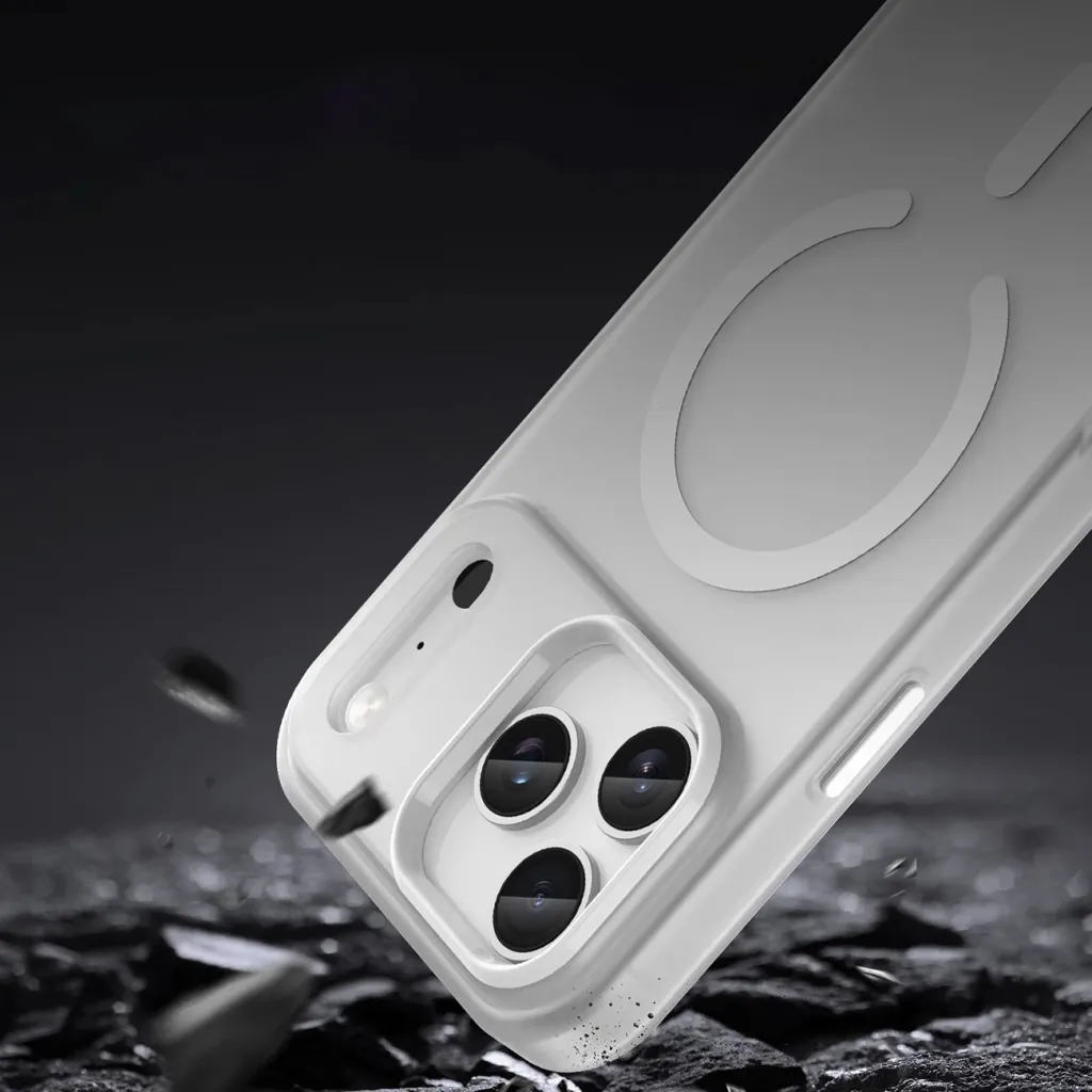 Mbështjellës Hurtel Magnetic Abrasive për iPhone 17 Pro Max, MagSafe, Bardhë mat - 9