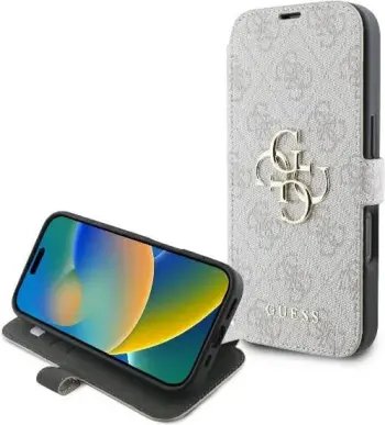 Mbështjellës Guess 4G Metal Logo për iPhone 16 Pro Max, Rozë