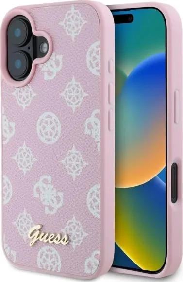 Mbështjellës Guess Peony Script MagSafe për iPhone 16, Rozë - 1