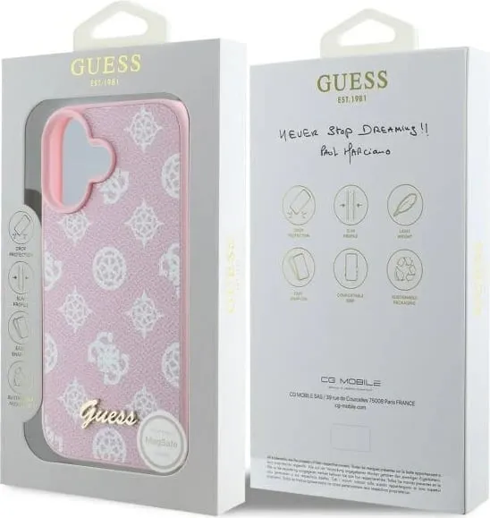 Mbështjellës Guess Peony Script MagSafe për iPhone 16, Rozë - 2