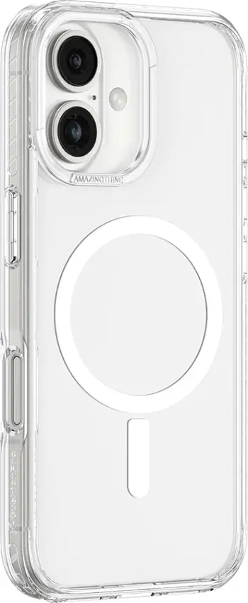 Mbështjellës AmazingThing Titan Pro Mag me unazë magnetike për iPhone 16 Plus, Transparent