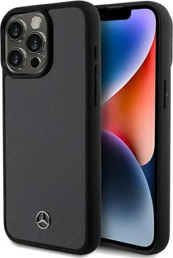 Mbështjellës Mercedes Carbon Fiber Dynamic Line për iPhone 15 Pro Max, i zi