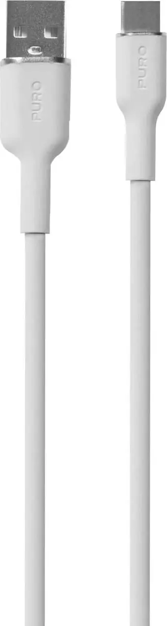 Kabllo USB-A në USB-C Puro Soft 1.5m, e bardhë