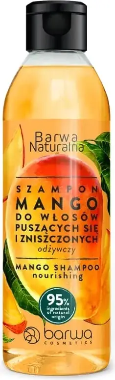 Shampo për flokë Barwa Nourishing, për flokë kaçurrel dhe me friz, mango, 300ml