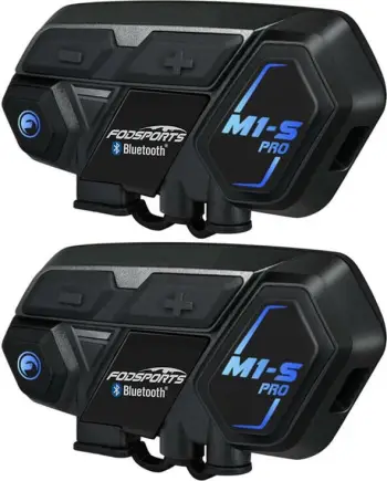 Interkom motoçiklete Fodsports M1-S Pro, set prej 2 copë, i zi
