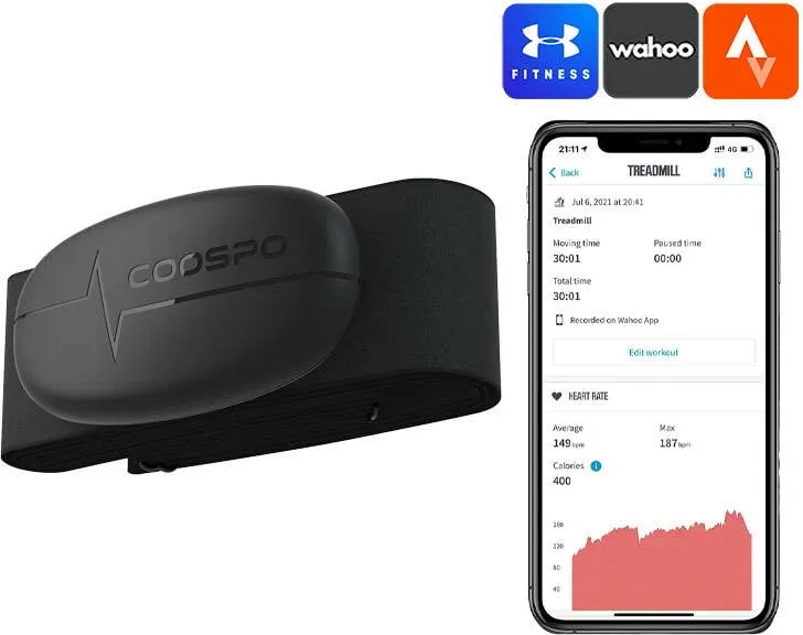 Sensor zemre Coospo H6 për kraharor, Bluetooth & ANT+, i zi - 1