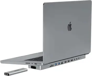 Kasë INVZI MagHub 12in2 me SSD tray për MacBook Pro 13"/14", Gri