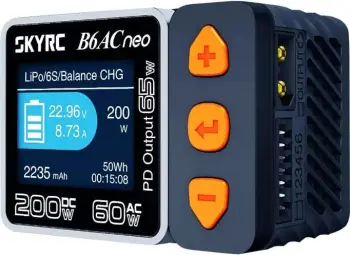Karikues SkyRC B6AC Neo, universal, 200W DC, 60W AC, USB-C PD 65W, i zi