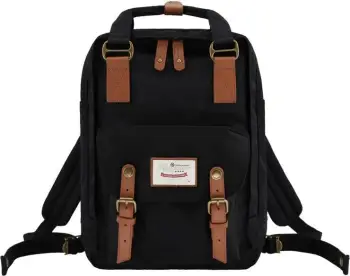 Çantë shpine Himawari 188L për laptop 14 inç, e zezë-kafe
