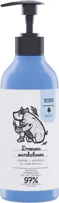 Xhel dushi për burra Yope Sandalwood Saffron dhe Patchouli 400ml