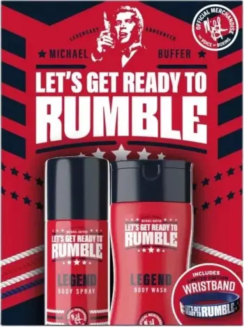 Set deodorant spray dhe xhel dushi Rumble Men Legend për meshkuj, 150ml + 250ml
