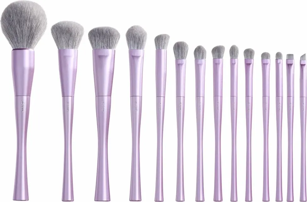Set furçash për grim JESSUP T512 për femra, e purpurt, 14 copë - 1