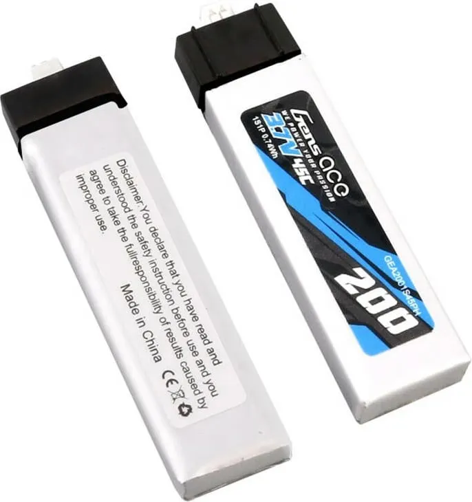 Bateri LiPo Gens ace GEA2001S45PH, 200mAh, 3.7V, 45C, set 2 copë - 2