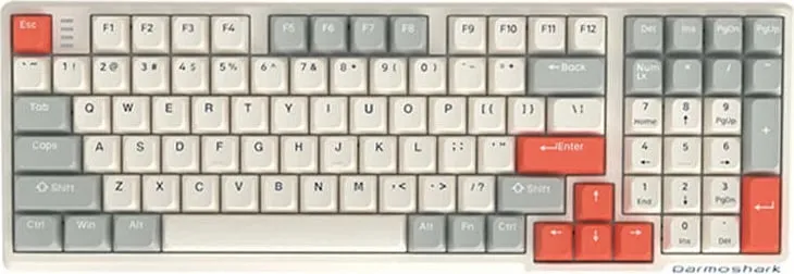 Tastierë mekanike gaming Darmoshark K7 PRO EF switch, wireless, RGB, e bardhë - 1