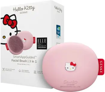 Brushë pastrimi fytyre Geske 3-në-1 me aplikacion, Hello Kitty, rozë