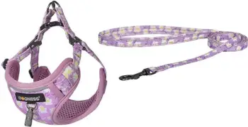 Set shëtitje për qen Dogness, DOG SET PINK, litar 1.5m + mbajtëse, rozë