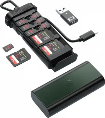 Lexues kartelash Freewell FW-CR01, SD, TF, CF Express, Nano SIM, USB-C/USB-A, i zi