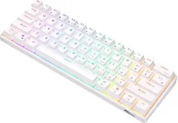 Tastierë mekanike Royal Kludge RK61, 61 taste, RGB, red switch, e bardhë