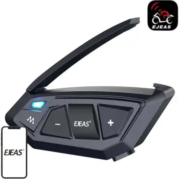 Interkom për motoçikletë EJEAS MS20, Bluetooth 5.1, IP67, i zi