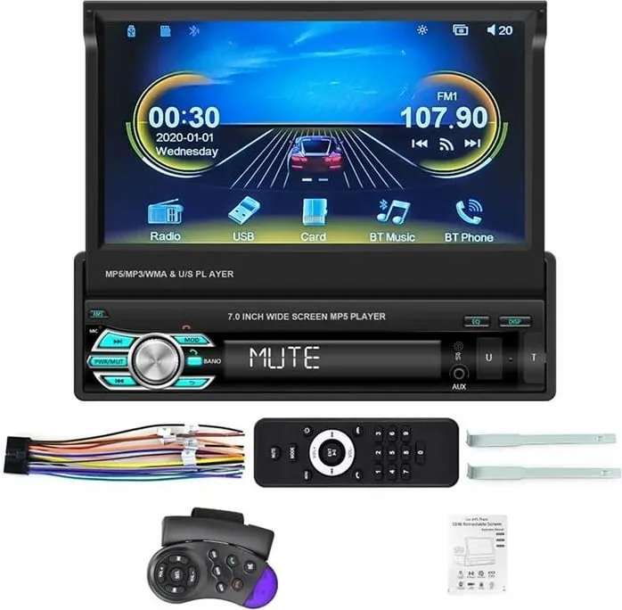 Monitor makine Podofo A3503, 7 inç, CarPlay & Android Auto, Ekran me prekje - 4