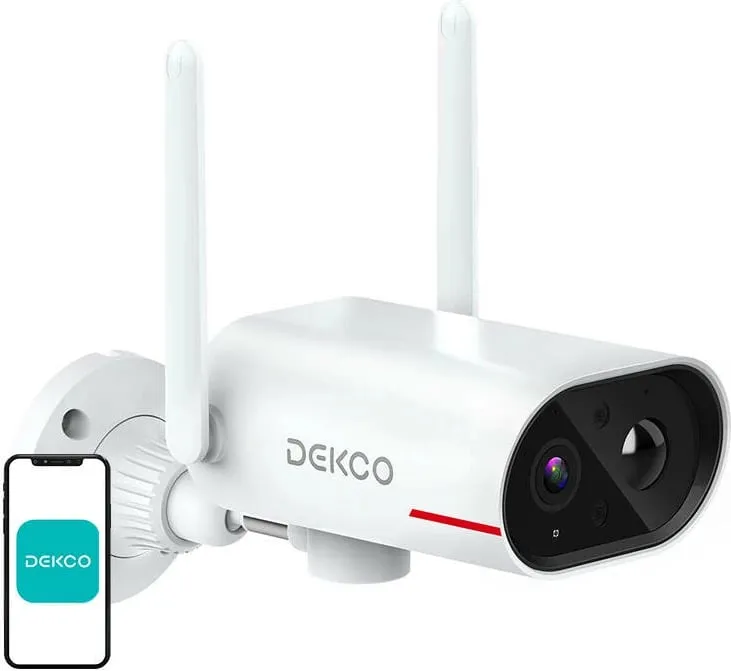 Kamerë IP e jashtme DEKCO DC8L me panel diellor, 3MP, Wi-Fi, Bardhë - 1