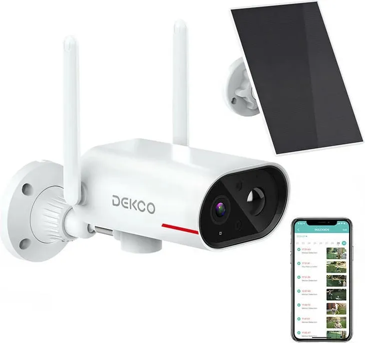 Kamerë IP e jashtme DEKCO DC8L me panel diellor, 3MP, Wi-Fi, Bardhë - 2