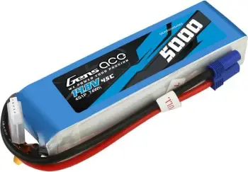 Bateri LiPo Gens ace 5000mAh 14.8V 45C 4S1P, Blu