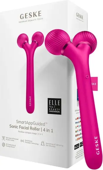 Roller sonic për fytyrë Geske GK000040MG01 4-në-1 me aplikacion, magenta