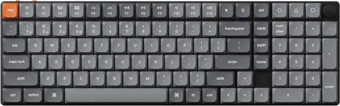Tastierë mekanike wireless Keychron K17 Max RGB, Brown Switch, profil i ulët, e zezë - 1